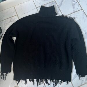 Lovers + Friends Black Ribbed Sweater